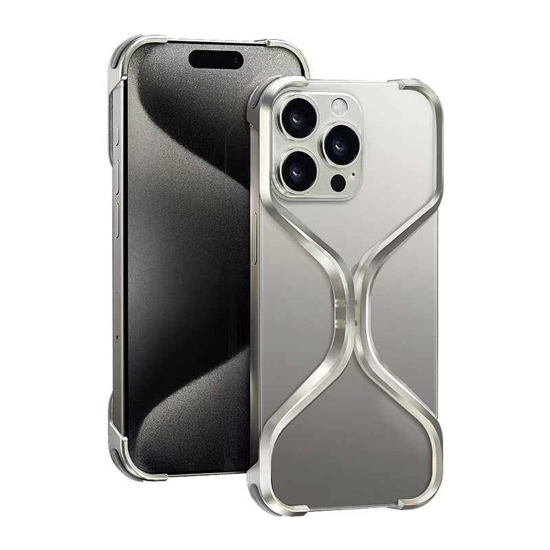 Phone Case Metal Frameless Hollow Heat Dissipation Drop-resistant Protective Shell