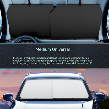 Car Sunshade Automatic Retractable Sunscreen Thermal Insulation Front Windshield Glass Tinted Shade Cover