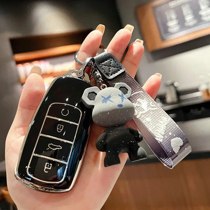 TPU Protective Case for Key Fobs of Chery Tiggo 8 PRO / PRO MAX / OMODA 5C / 7 PRO MAX With Exquisite Keychain