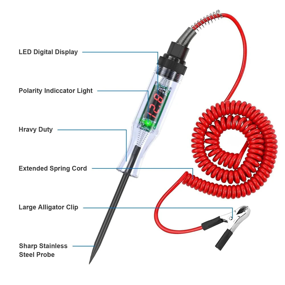 Car Truck Voltage Circuit Tester Auto 6V 24V Tools Car Diagnostic Probe Test Pen Light Bulb Electric Measuring Pen Tools