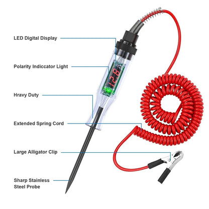 Car Truck Voltage Circuit Tester Auto 6V 24V Tools Car Diagnostic Probe Test Pen Light Bulb Electric Measuring Pen Tools