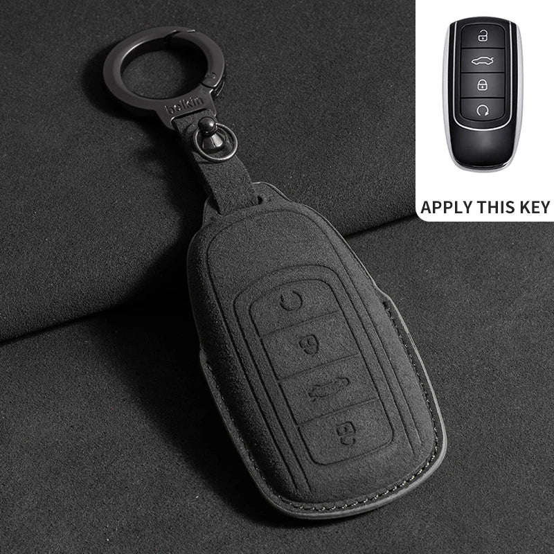 Suede Car Protector Cover Remote Fob Holder chain For Chery Tiggo 8 Arrizo 5 7 Pro Eq7 5x 3x Tiggo 7 Gx Pro 2020