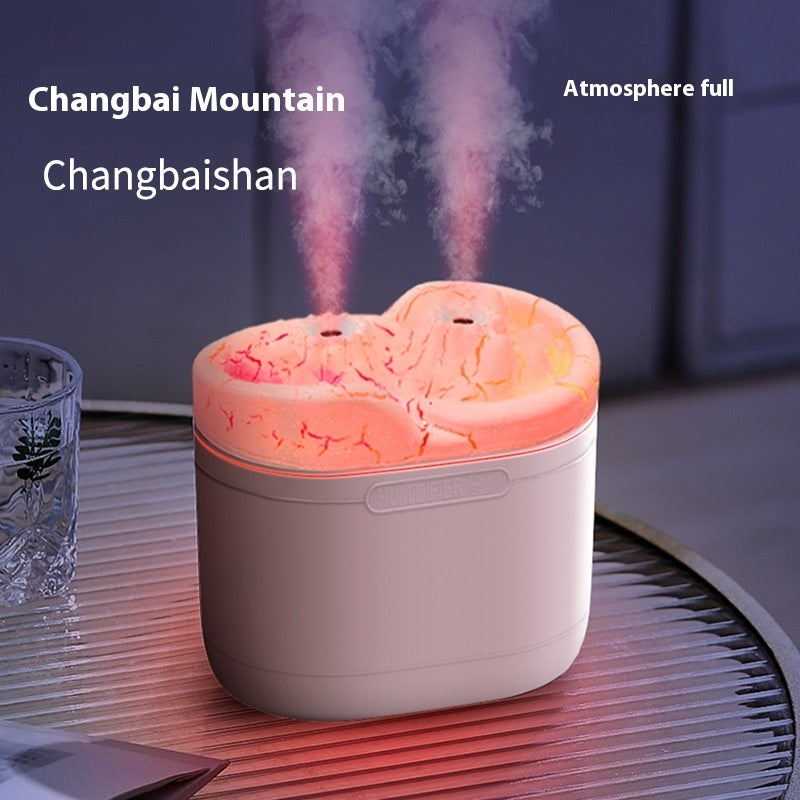 1200ML Large Capacity Flame Mountain Double Spray Humidifier