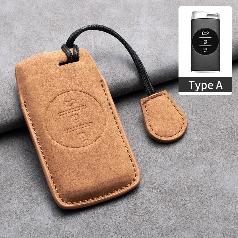 Leather Car Key Case Cover For Chery Tiggo 8 Pro Tiggo 8plus New 5 plus 7pro Chery Tiggo 7 Pro Max Omoda 5 C5 Modod Car Keychain