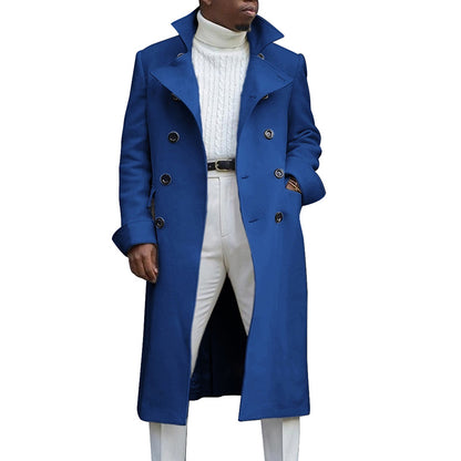 Lapel Trench Coat Double Breasted Men's Autumn And Winter