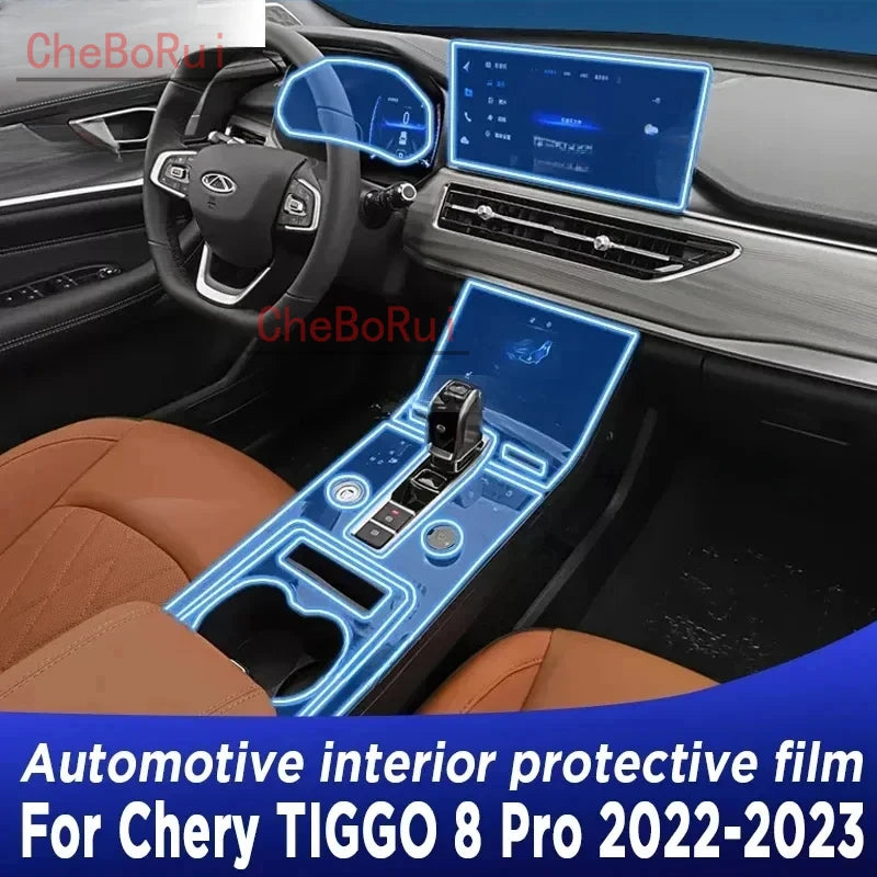 For Chery TIGGO 8 Pro 2022-2023 Gearbox Panel Navigation Screen Automotive Interior TPU Protective Film Anti-Scratch Sticker