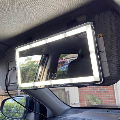 Automotive Sun Louver Mirror LED Touch Lamp Car Co-driving Tinted Shade HD Makeup Mirror