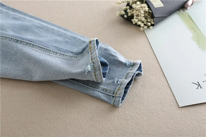 Ripped Hole Pencil Pregnancy Trousers Clothes