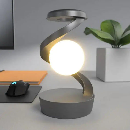 Rotating Moon Desk Lamp with Wireless Phone Charging, Sensor Control, and Night Light Function