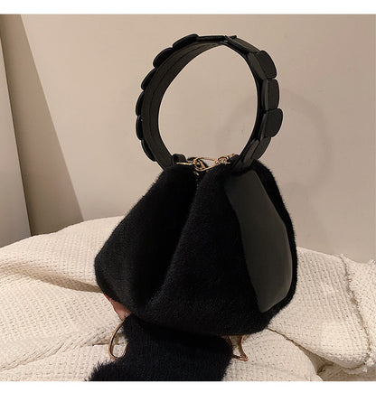 Autumn And Winter Small Furry Crossbody Hand Bag Female Bags