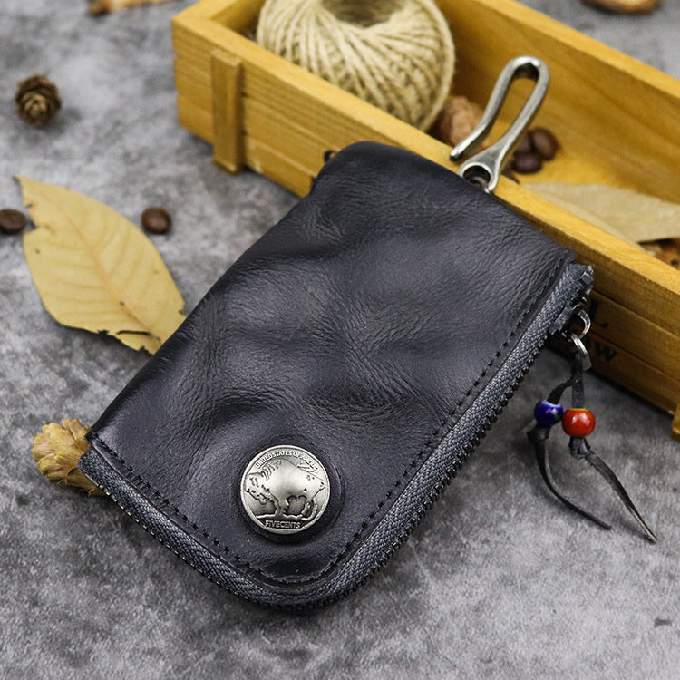 Hand-worn Vegetable-tanned Leather Key Case