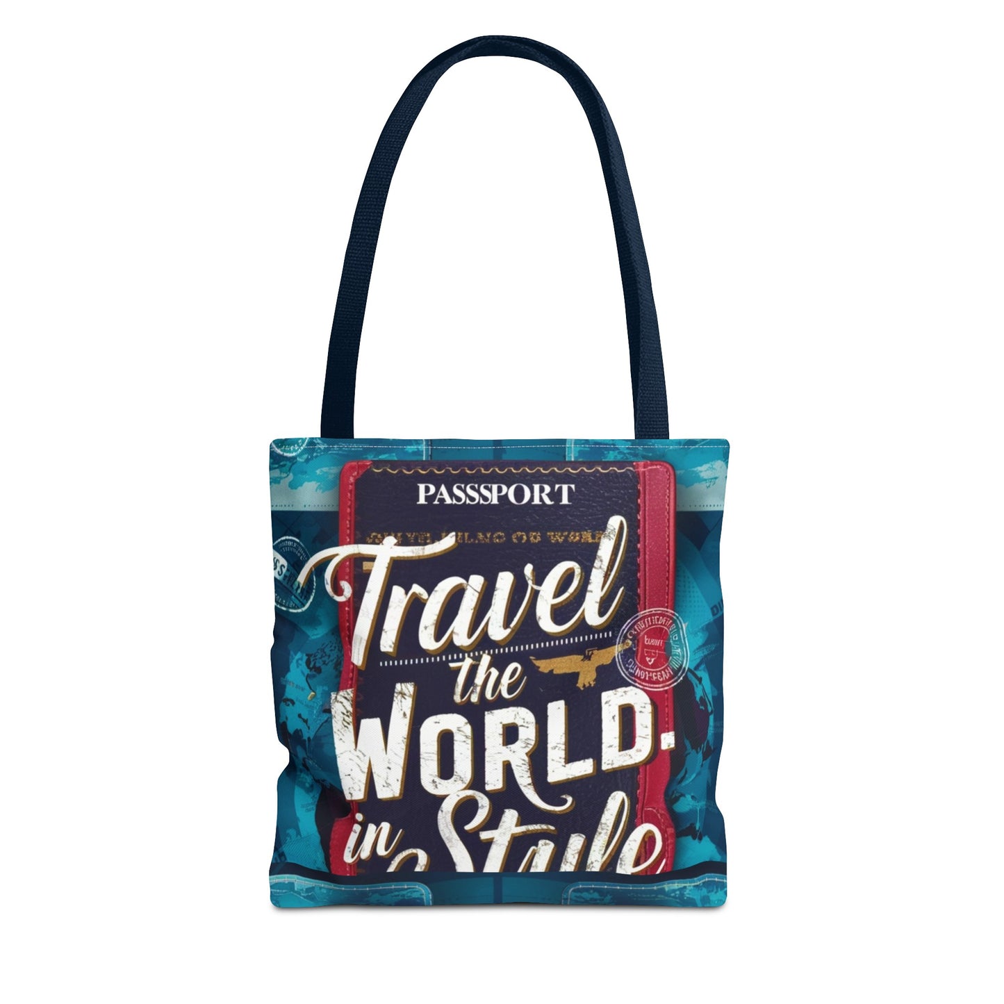 Custom-Printed Tote Bags - Durable and Stylish Polyester with Multiple Handle Colors | Available in 3 Sizes | High-End Dye Sublimation Prints | NouranTrips.shop" (AOP)