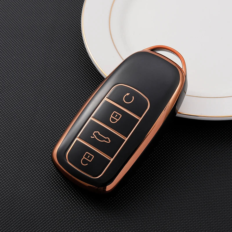 New Soft TPU Car Key Case Cover for Chery Tiggo 8 Pro 2021 Car Key Case 4 Buttons Remote Control Covers Accessories Protect