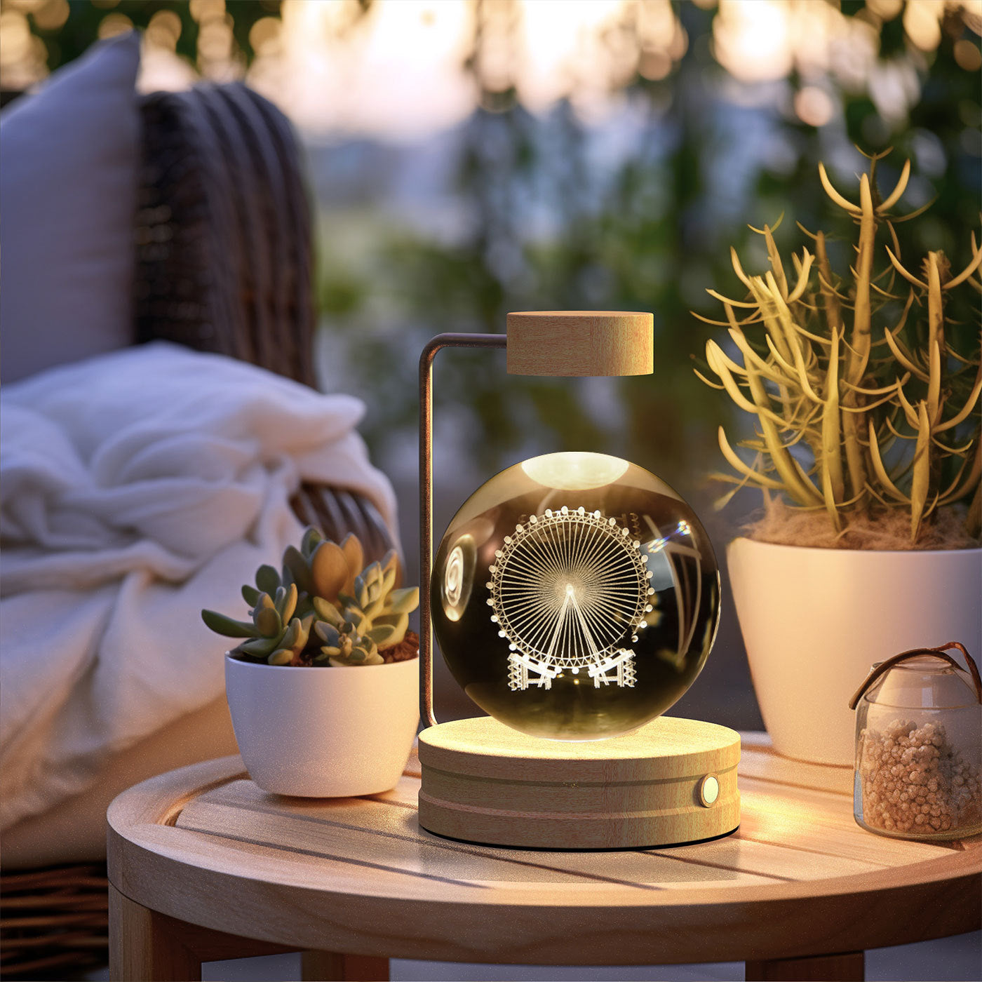 Crystal Ball Cosmic Dinosaur Indoor Night Light USB Power Warm Bedside Light Birthday Gift Night Lamp