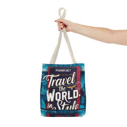 Custom-Printed Tote Bags - Durable and Stylish with Multiple Handle Colors | Available in 3 Sizes | High-End Dye Sublimation Prints | "NouranTrips.shop" (AOP)