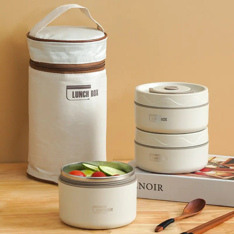 Lunch Box Portable Insulated Lunch Container Set Stackable Bento Stainless Steel Lunch Container