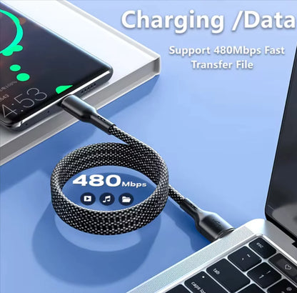 100W 6A Magnetic Fast Charging USB-C Cable | Quick Data Sync & Easy Storage | Compatible with Samsung, Xiaomi, and More