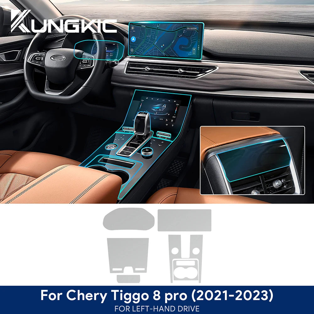 For Chery Tiggo 8 Pro 2021-2024 Gearbox Panel Navigation Screen Anti-Scratch Sticker Automotive Interior TPU Protective Film