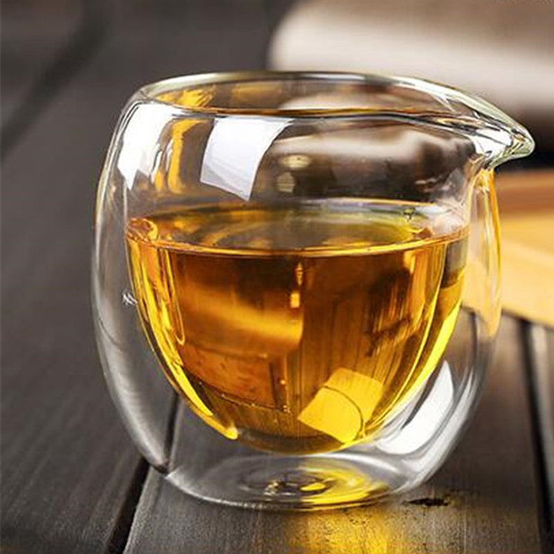 Glass Tea Set Double Layer Fair Mug Heat Insulation Tea Pot