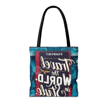 Custom-Printed Tote Bags - Durable and Stylish Polyester with Multiple Handle Colors | Available in 3 Sizes | High-End Dye Sublimation Prints | NouranTrips.shop" (AOP)