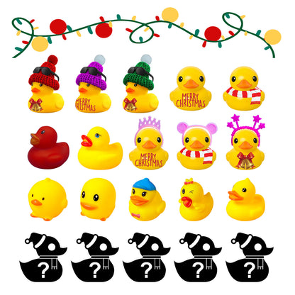 Christmas Rubber Small Yellow Duck Advent Calendar 24 Grid