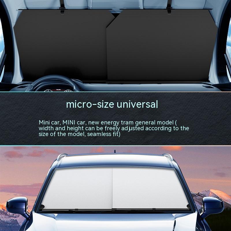 Car Sunshade Automatic Retractable Sunscreen Thermal Insulation Front Windshield Glass Tinted Shade Cover