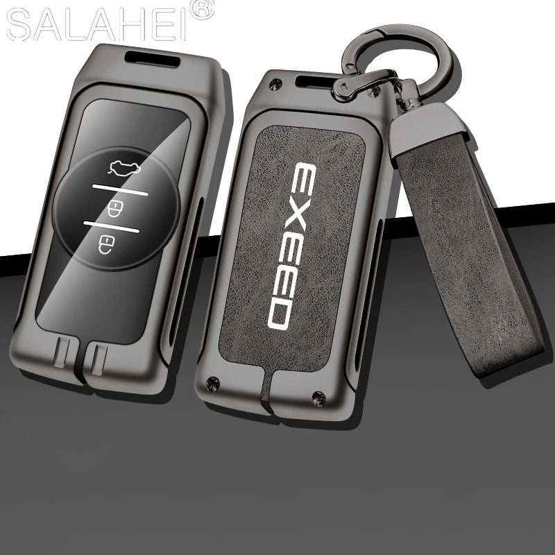 Alloy Leather Car Key Case Cover Protector Shell For Chery Tiggo 4 5X 3X 7 Pro EQ7 8 Exeed Txl Tx Lx 2020 Keychain Accessories