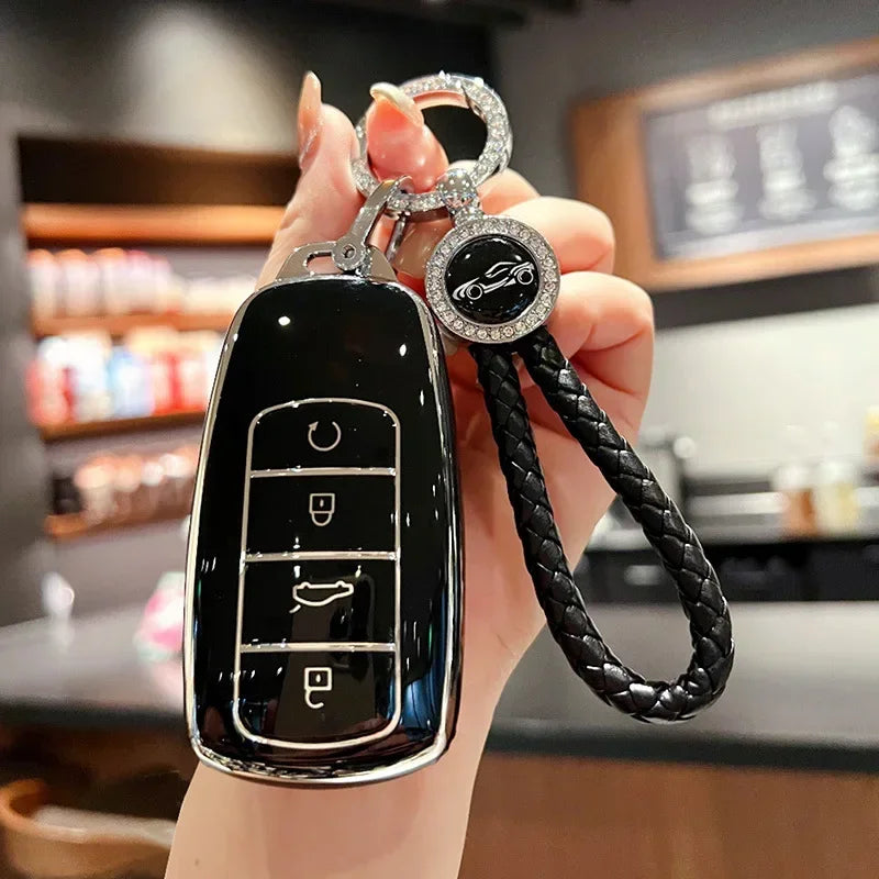 TPU Protective Case for Key Fobs of Chery Tiggo 8 PRO / PRO MAX / OMODA 5C / 7 PRO MAX With Exquisite Keychain