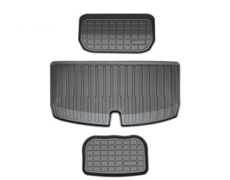 Tesla Model Y Floor Mat & Cushion Set - Full Car Coverage, Rubber Material, Tailored for Standard & Seven-Seater Models