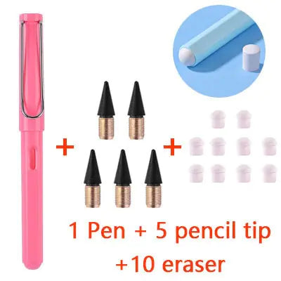 16PCS Eternal Pencil For Kids Art Sketch Writing Drawing Pen Tools No Ink Infinity Pencils Gift School Supplies Stationery