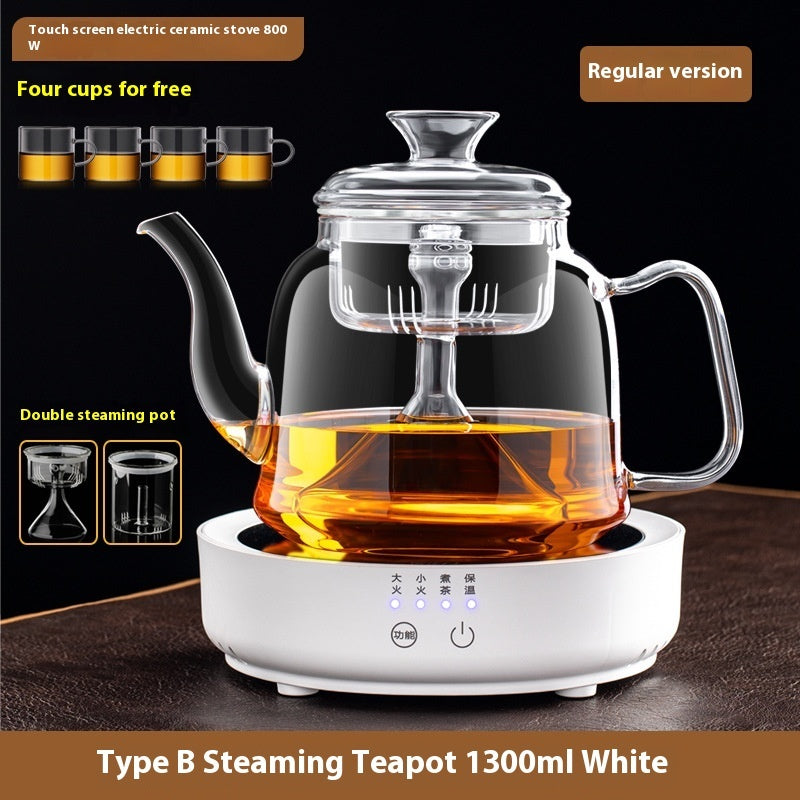 Glass Pot With Dedicated Steaming Pot For Brewing Tea