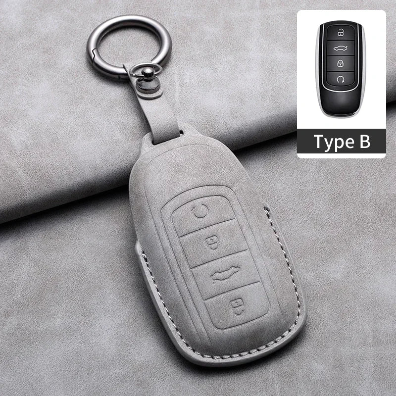 Leather Car Key Case Cover For Chery Tiggo 8 Pro Tiggo 8plus New 5 plus 7pro Chery Tiggo 7 Pro Max Omoda 5 C5 Modod Car Keychain