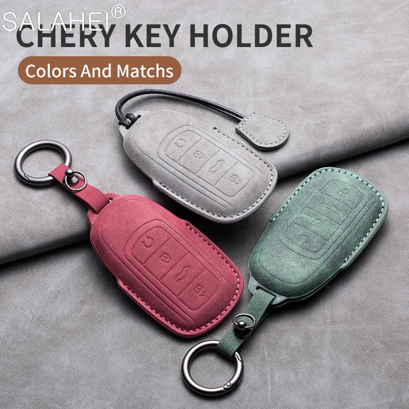 Sheepskin Car Key Remote Case Cover For Chery Tiggo 4 5X Exeed Txl Tx Lx For Tiggo 7 8 Pro 8 PLUS Arrizo Keychain Accessories