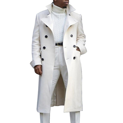 Lapel Trench Coat Double Breasted Men's Autumn And Winter