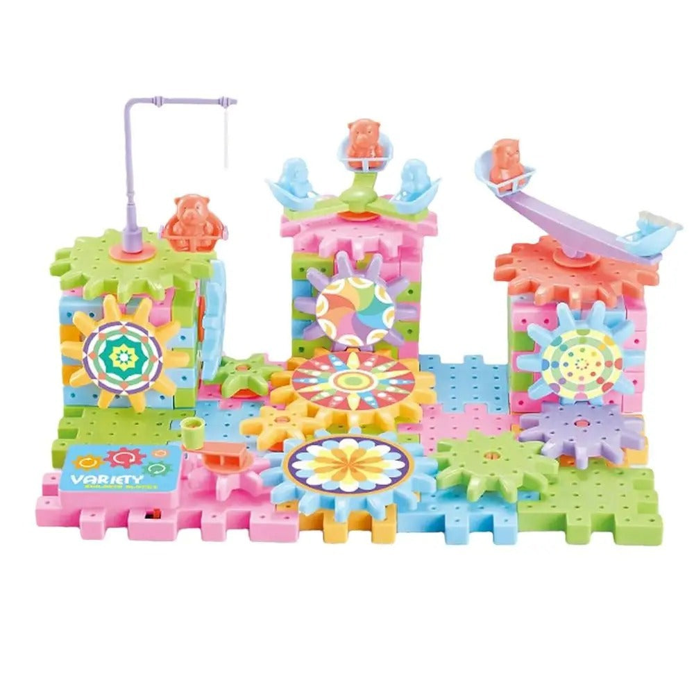 Children's Electric Gear Revolving Building Blocks Toy