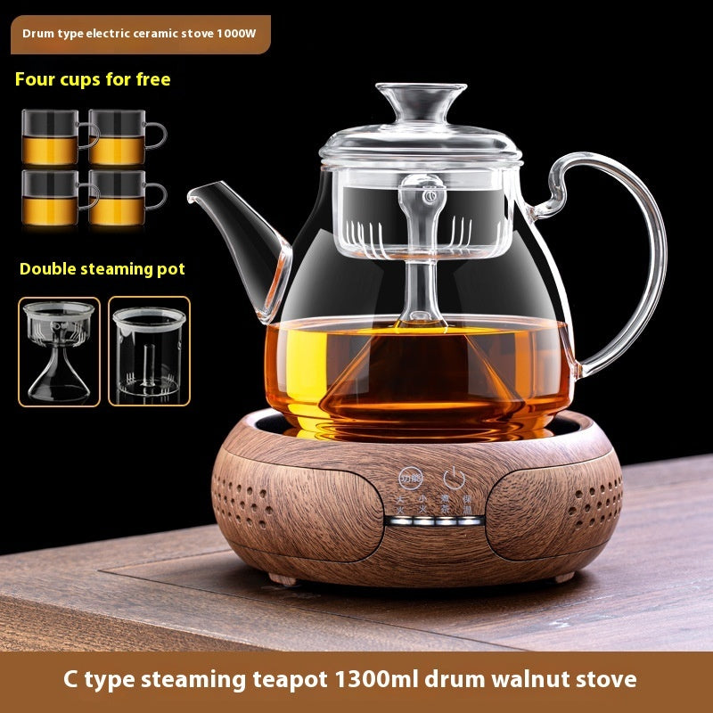 Glass Pot With Dedicated Steaming Pot For Brewing Tea