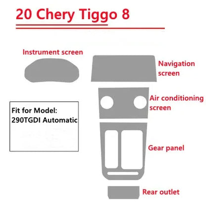 For Chery TIGGO 8 Pro 2022-2023 Gearbox Panel Navigation Screen Automotive Interior TPU Protective Film Anti-Scratch Sticker