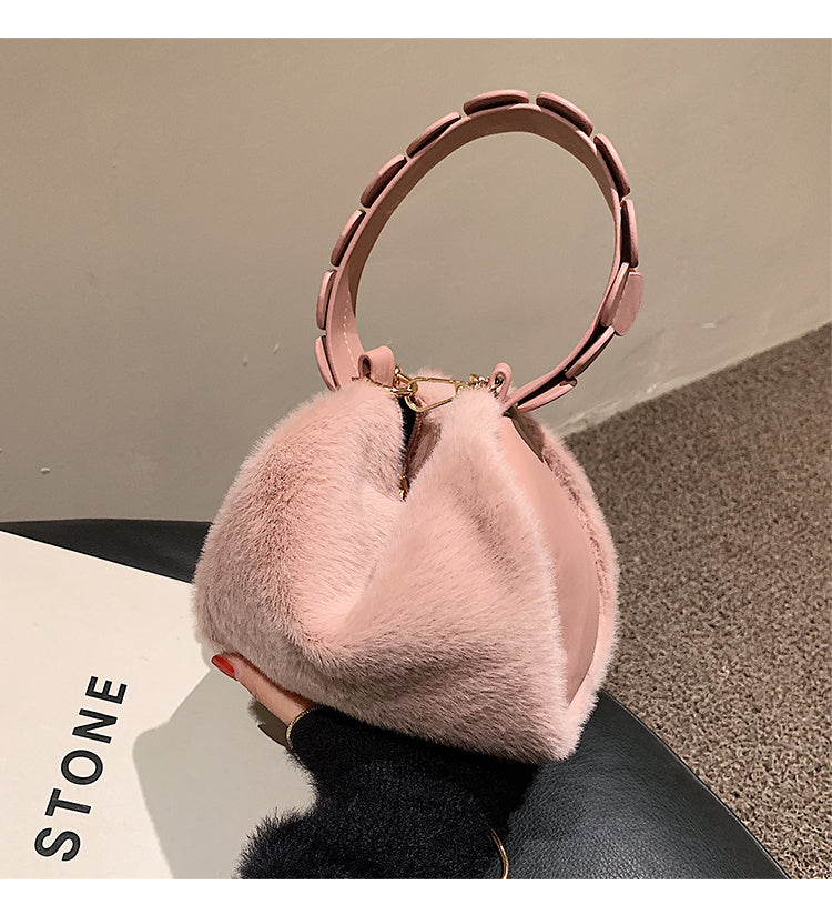 Autumn And Winter Small Furry Crossbody Hand Bag Female Bags