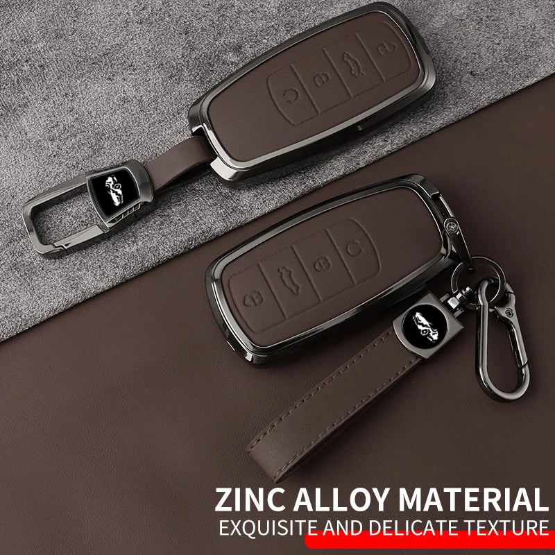 Metal Leather Car Key Case Cover For Chery Tiggo 8 Pro Tiggo 8plus New 5 plus 7pro Chery Tiggo 7 Pro Max Omoda 5 C5 Modod Shell