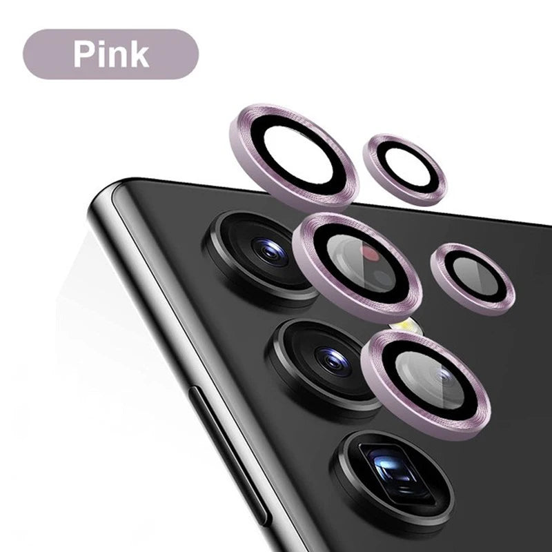 Metal Lens Ring Glass Case for Samsung S24 S23 Ultra S22 Plus Camera Lens Screen Protector for Samsung Galaxy S23 Lens Cover