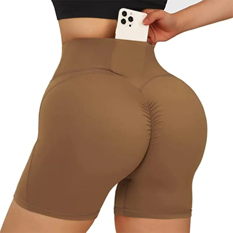 Sports Shorts Women High Waist Workout Seamless Fitness Yoga Shorts