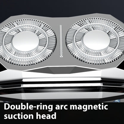 Mini Electric Shaver Magnetic Suction Double Cutter Head Portable Shaver