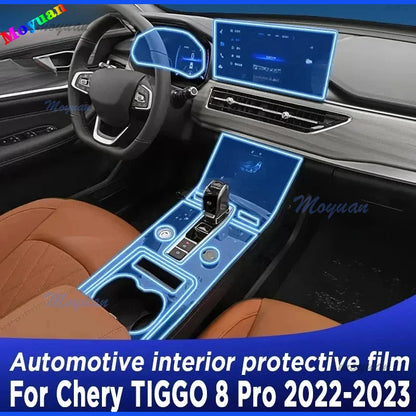 For Chery TIGGO 8 Pro 2022-2023 Gearbox Panel Navigation Screen Automotive Interior TPU Protective Film Anti-Scratch Sticker