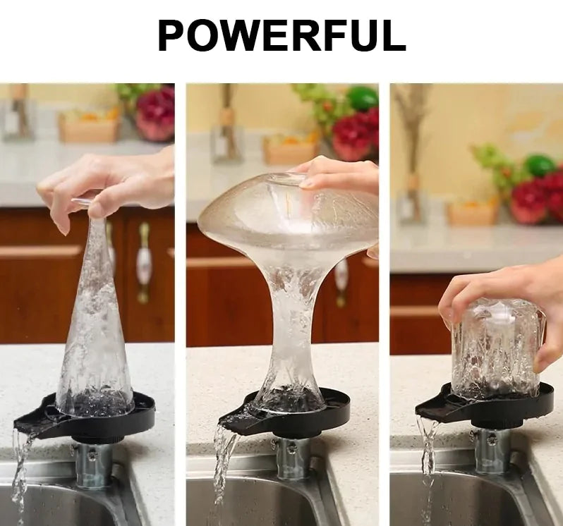 Automatic High Pressure Cup Washer Faucet Glass Rinser Glass Cup Washer Bar Beer Milk Tea Cup Cleaner Kitchen Sink Accessories