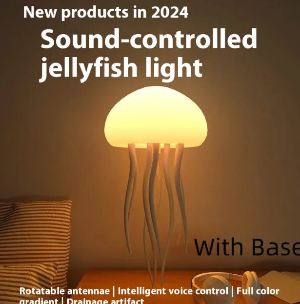 Color Changing Can Be Hung Can Stand Voice Control Jellyfish Lamp