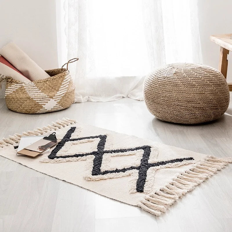 Bohemian Hand-Woven Tassel Carpet