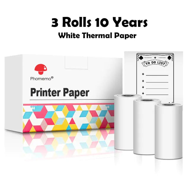 Phomemo 3 Rolls Self-adhesive Transparent Sticker Thermal Paper