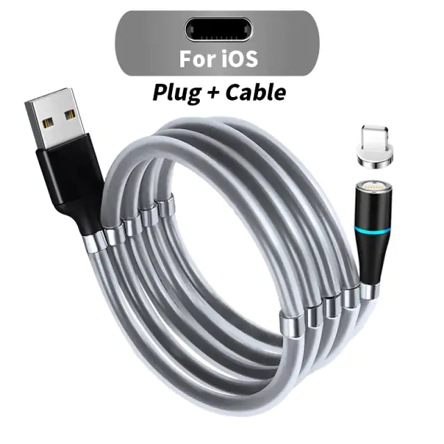 Magnetic 3A Fast Charging Cable - iPhone 12/11 Pro XS X, Samsung S10, Xiaomi