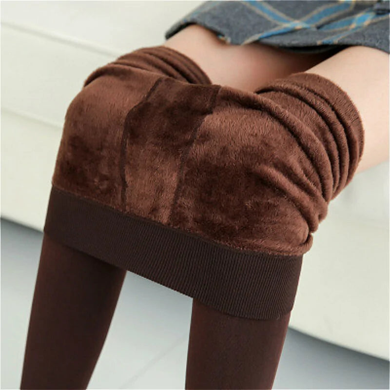 Women's winter leggings autumn/winter extra fleece extra pearl fleece all-body warm pants high waist elastic foot