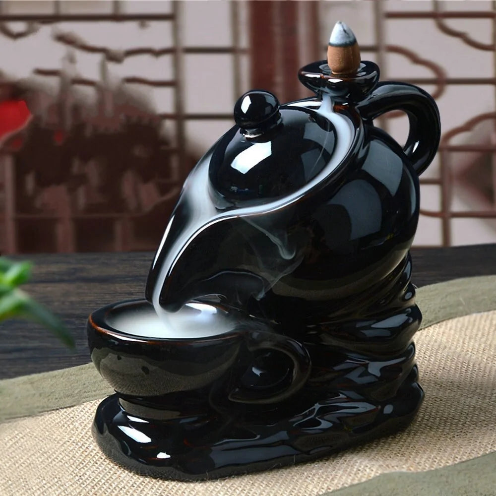 Teapot Ceramic Smoke Backflow Incense